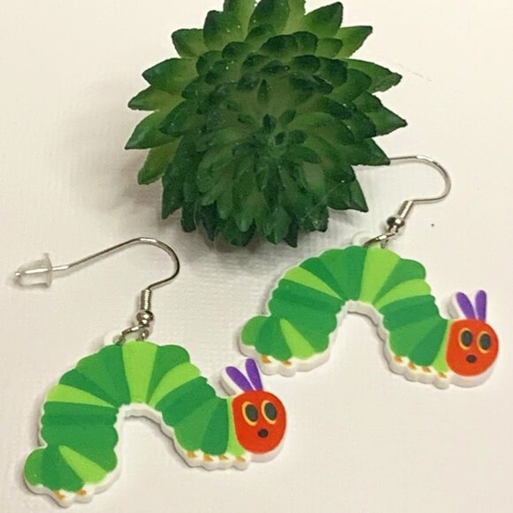 Caterpillar Earring, Teacher Earring, Educator Earring, Insect Earring, Gift - Picture 2 of 4